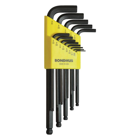 Bondhus Balldriver SAE Ball End HEX Long L-Key Wrenches .050" to 3/8" (13 Piece)