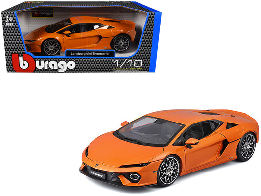 Lamborghini Temerario Orange Metallic 1/18 T&y Diecast Model Car by Bburago