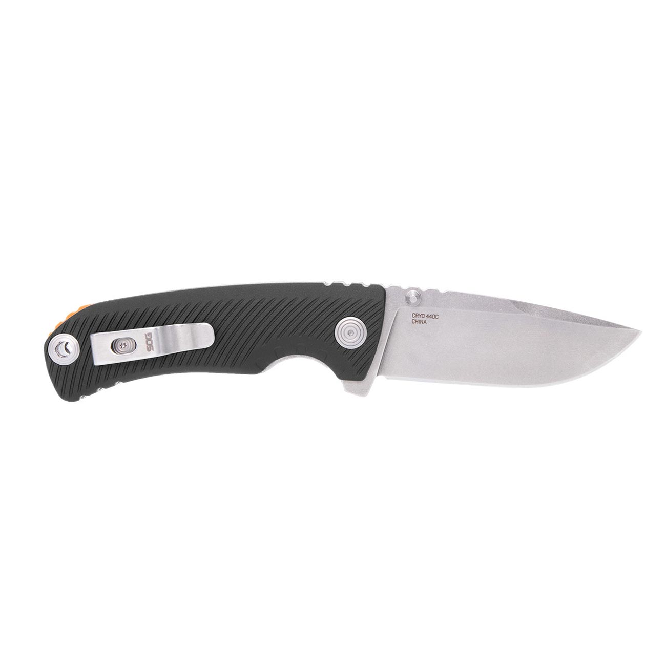 SOG Tellus ATK 3.5" Folding Pocket Knife (Black + Blaze Orange)
