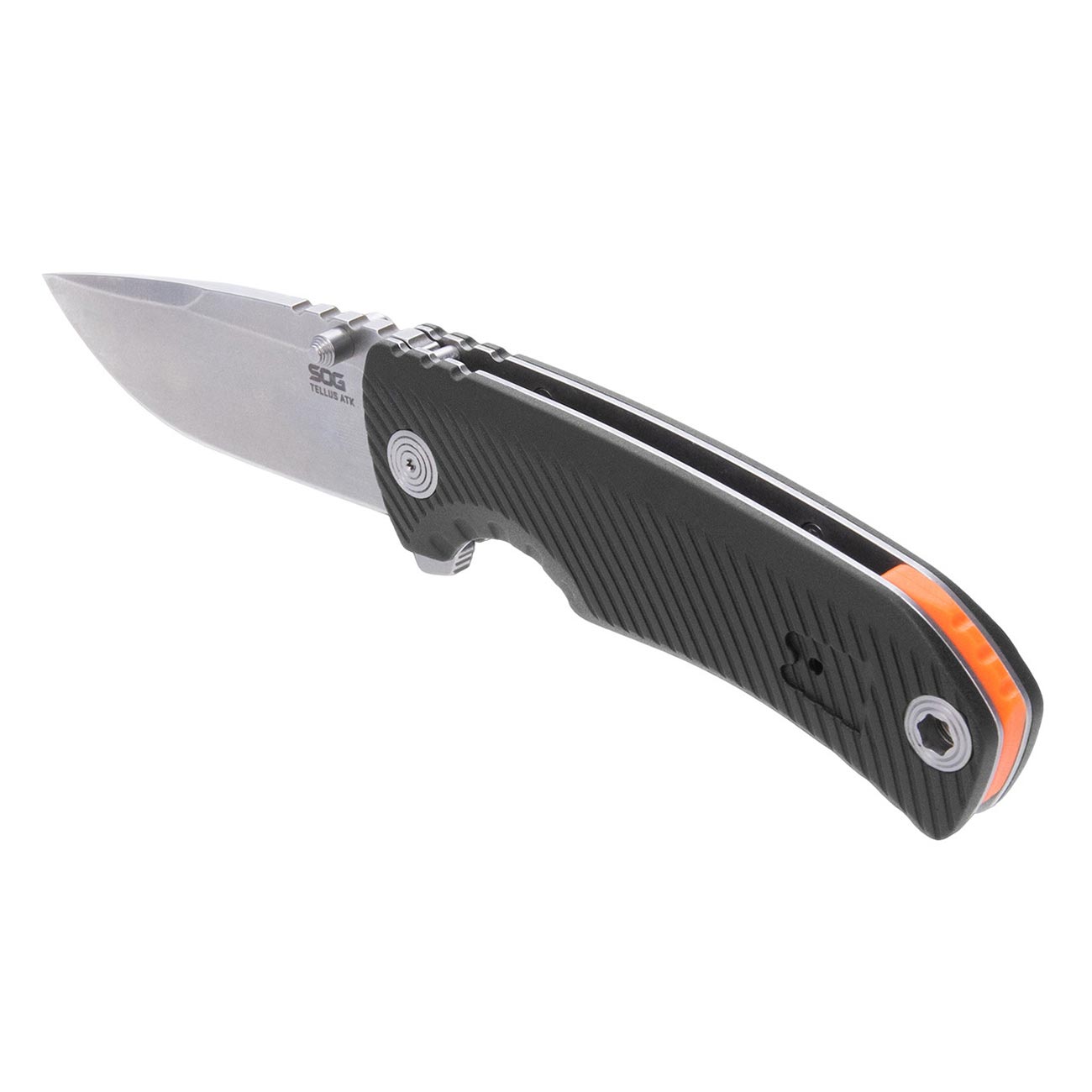 SOG Tellus ATK 3.5" Folding Pocket Knife (Black + Blaze Orange)