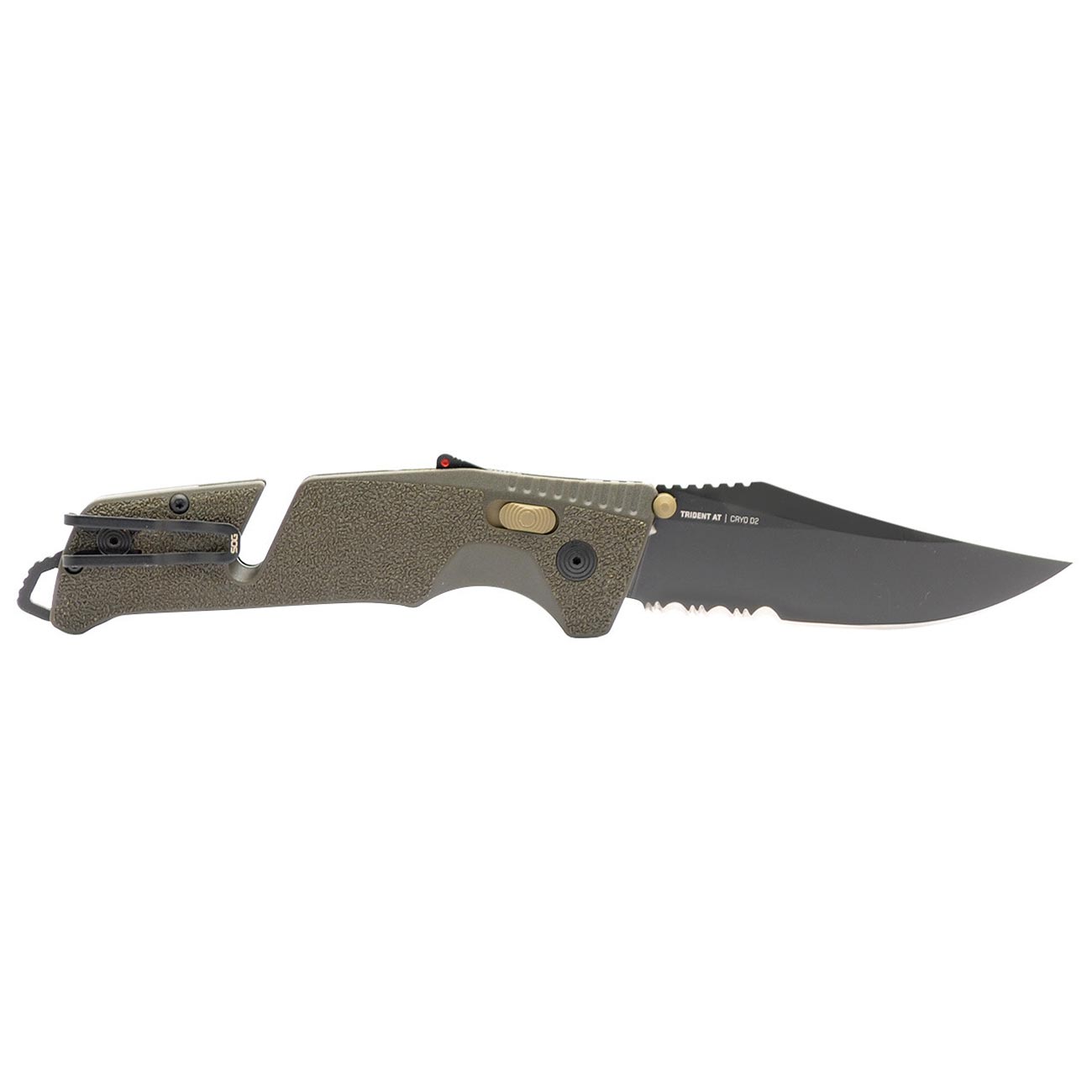 SOG Trident AT Partially Serrated 3.7" Folding Pocket Knife (OD Green)