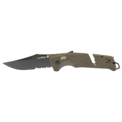 SOG Trident AT Partially Serrated 3.7" Folding Pocket Knife (OD Green)