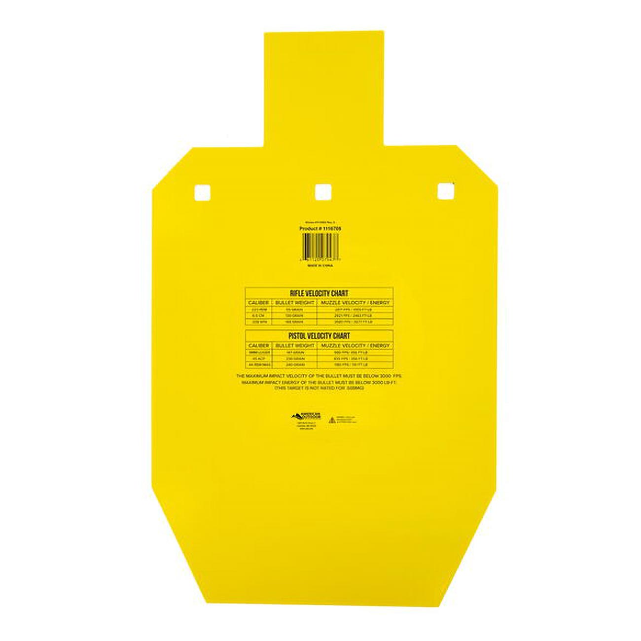 Caldwell High Caliber AR500 Steel Targets 3/8 Inch Thickness (33% IPSC)