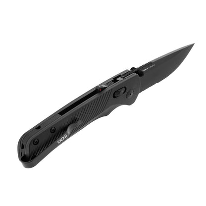 SOG Flash AT Partially Serrated 3.45" Folding Pocket Knife (Blackout)