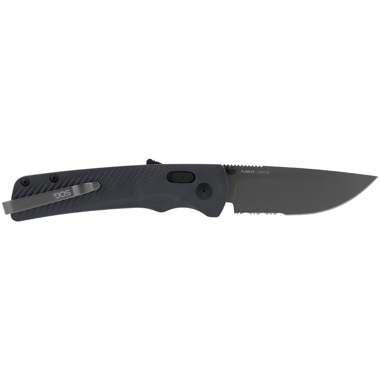 SOG Flash AT Partially Serrated 3.45" Folding Pocket Knife (Urban Grey)