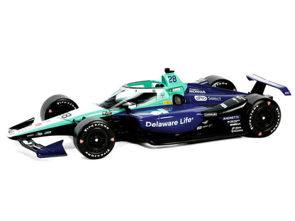 GreenLight Dallara IndyCar #28 Marcus Ericsson "Delaware Life" Andretti Autosport "NTT Series" (2024) 1/18 Diecast Model Car by <h2>Dallara Greenlight</h2> <p>High-quality perfect for collectors and e