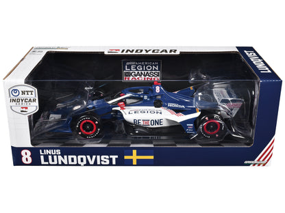 GreenLight Dallara IndyCar #8 Linus Lundqvist "The American Legion" Chip Ganassi Racing (Road Course Configuration) "NTT Series" (2024) 1/18 Diecast Model Car by <h2>Dallara Greenlight</h2> <p>High-qu