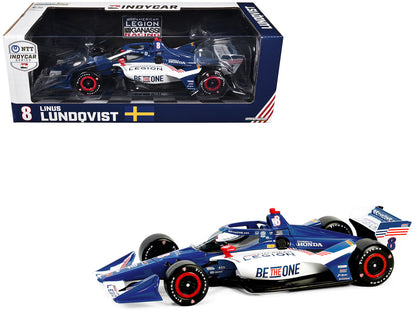 GreenLight Dallara IndyCar #8 Linus Lundqvist "The American Legion" Chip Ganassi Racing (Road Course Configuration) "NTT Series" (2024) 1/18 Diecast Model Car by <h2>Dallara Greenlight</h2> <p>High-qu