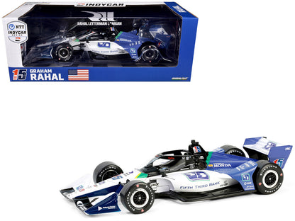 GreenLight Dallara IndyCar #15 Graham Rahal "Fifth Third Bank" Letterman Lanigan Racing (Road Course Configuration) "NTT Series" (2024) 1/18 Diecast Model Car by <h2>Dallara Greenlight</h2> <p>High-qu
