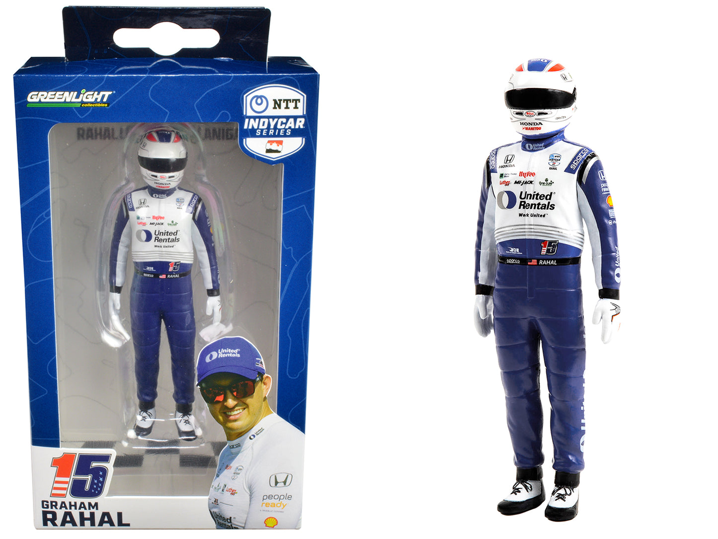 GreenLight "NTT IndyCar Series" #15 Graham Rahal Driver Figure "United Rentals - Letterman Lanigan Racing" for 1/18 Scale Models by <h2>"NTT Greenlight</h2> <p>High-quality diecast model car perfect c