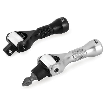 Titan 1/4" Drive 90-Tooth Swivel and Ratcheting Bit Driver Nano Ratchets (2-Piece)