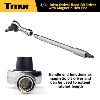 Titan 1/4" Drive Nano Bit Driver Hex Handle