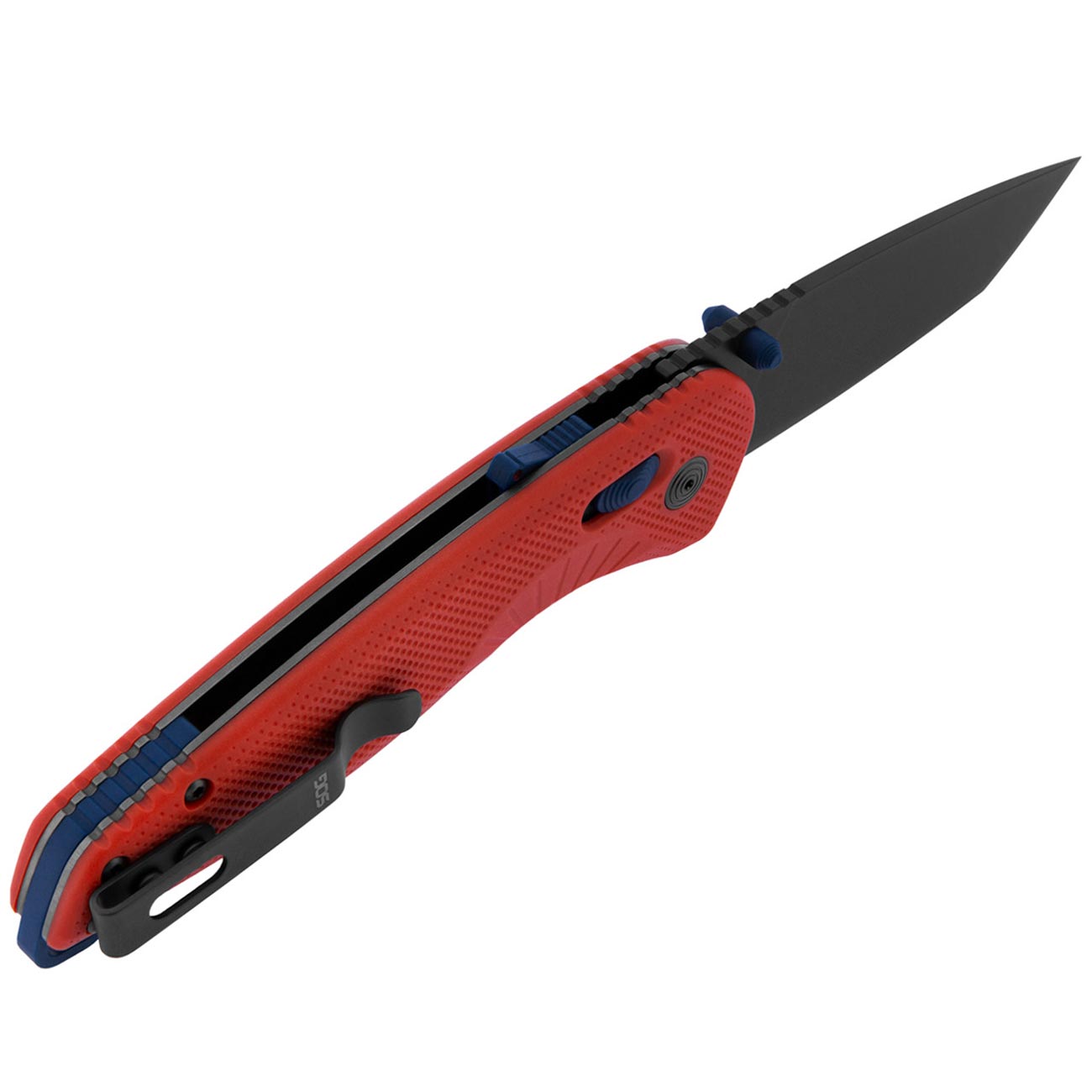 SOG Aegis AT Tanto 3.13" Folding Pocket Knife (Rescue Red & Indigo)