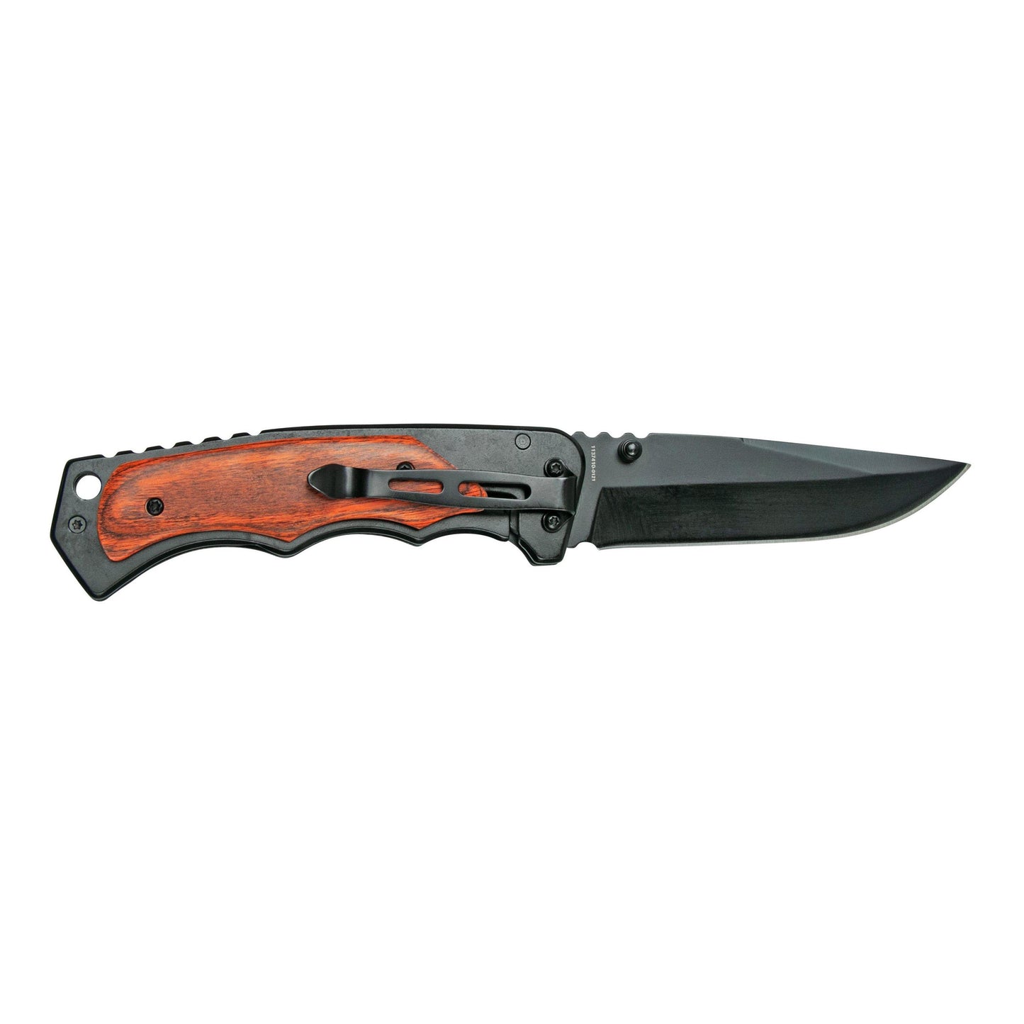 Smith & Wesson 3.7″ Folding Pocket Knife (Black with Wood Overlays)