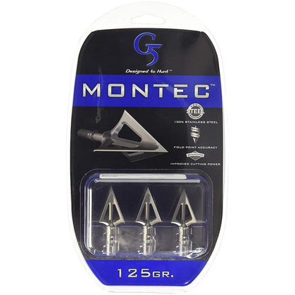 G5 Outdoors Montec Pre-Season Steel Fixed Broadhead - 125 Grain (3-Pack)