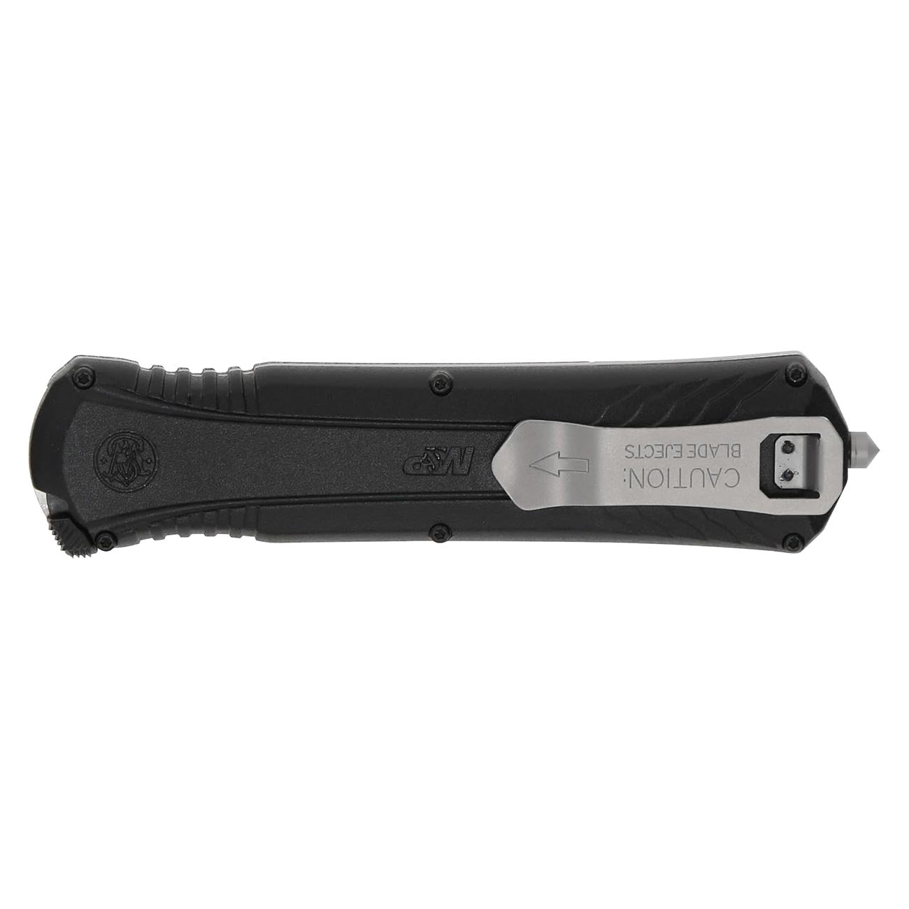 M&P Spear Point 3.5″ OTF Spring Assisted Open Knife (Black/Gray)