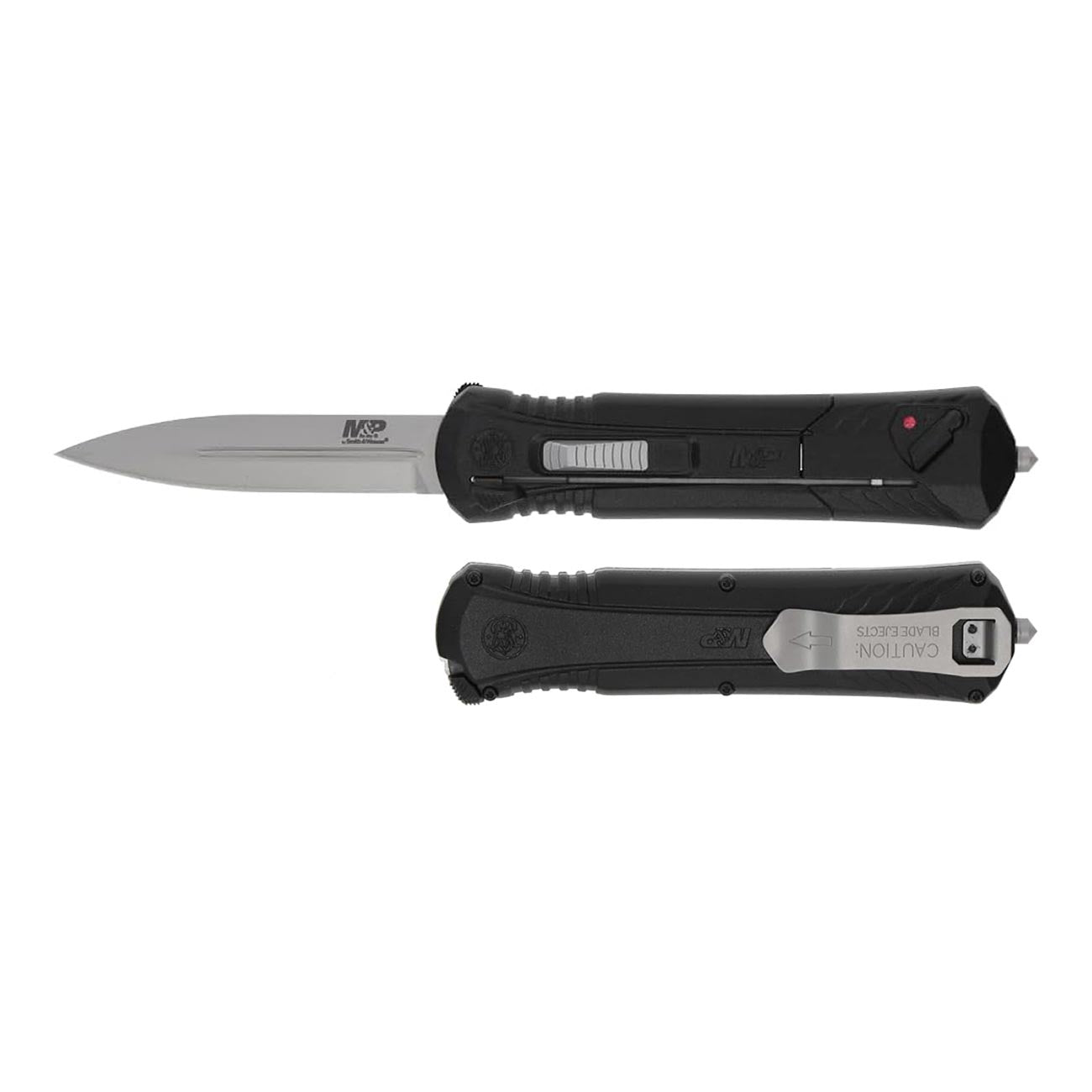M&P Spear Point 3.5″ OTF Spring Assisted Open Knife (Black/Gray)