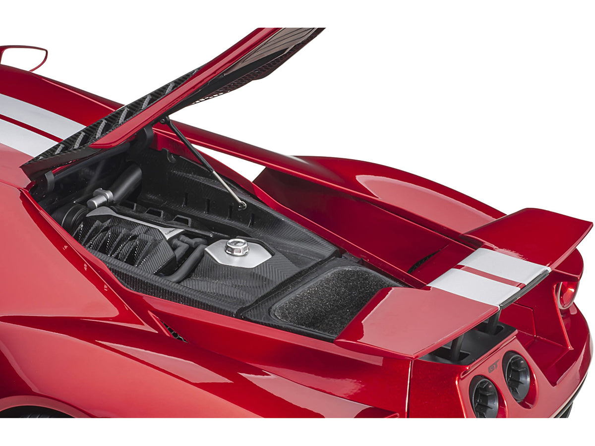 2017 Ford GT Liquid Red Metallic with Silver Stripes 1/12 Model Car by Autoart <h2>2017 Autoart</h2> <p>High-quality diecast perfect for collectors and enthusiasts. Features detailed interior exterior