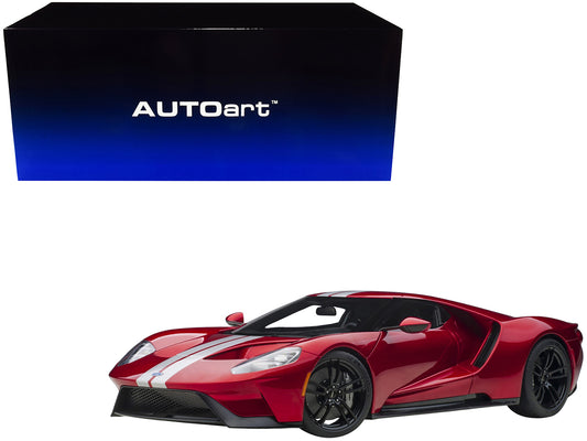 2017 Ford GT Liquid Red Metallic with Silver Stripes 1/12 Model Car by Autoart <h2>2017 Autoart</h2> <p>High-quality diecast perfect for collectors and enthusiasts. Features detailed interior exterior