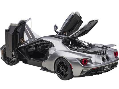 2017 Ford GT Ingot Silver Metallic with Black Stripes 1/12 Model Car by Autoart <h2>2017 Autoart</h2> <p>High-quality diecast perfect for collectors and enthusiasts. Features detailed interior exterio