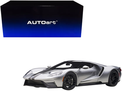 2017 Ford GT Ingot Silver Metallic with Black Stripes 1/12 Model Car by Autoart <h2>2017 Autoart</h2> <p>High-quality diecast perfect for collectors and enthusiasts. Features detailed interior exterio