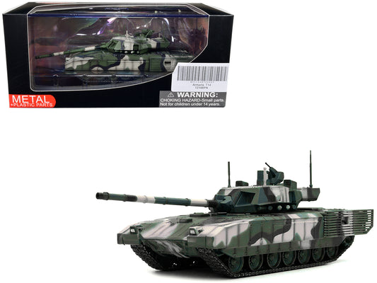 Russian T14 Armata MBT (Main Battle Tank) Multi-Woodland Camouflage "Armor Premium" Series 1/72 T&y Diecast Model by Panzerkampf