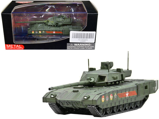 Russian T14 Armata MBT (Main Battle Tank) Green Camouflage "Armor Premium" Series 1/72 T&y Diecast Model by Panzerkampf