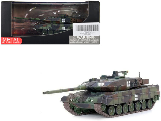 Leopard 2A6 Main Battle Tank Green Camouflage "Ukrainian Army" "Armor Premium" Series 1/72 T&y Diecast Model by Panzerkampf