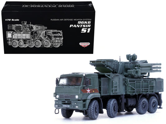 Pantsir S1 96K6 Self-Propelled Air Defense Weapon System "Victory Day Parade" Russian Army "Armor Premium" Series 1/72 T&y Diecast Model by Panzerkampf