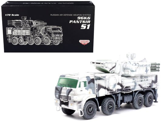 Pantsir S1 96K6 Self-Propelled Air Defense Weapon System Winter Camouflage "Russia's Arctic Forces" "Armor Premium" Series 1/72 T&y Diecast Model by Panzerkampf