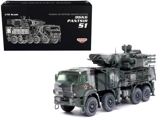 Pantsir S1 96K6 Self-Propelled Air Defense Weapon System Tri-Color Camouflage "Russia's Armed Forces" "Armor Premium" Series 1/72 T&y Diecast Model by Panzerkampf