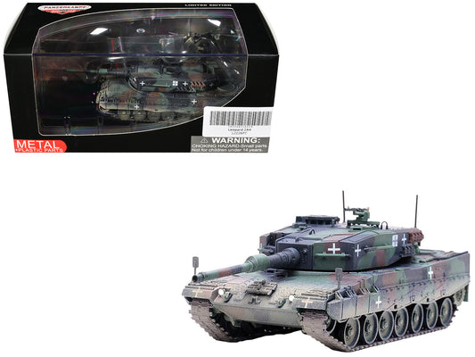 Leopard 2A4 Main Battle Tank with Snorkel "3-Tone Camouflage" Ukrainian Army "Armor Premium" Series 1/72 T&y Diecast Model by Panzerkampf
