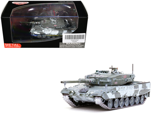 Leopard 2A4 Main Battle Tank with Snorkel "Winter Camouflage" Norwegian Army "Armor Premium" Series 1/72 T&y Diecast Model by Panzerkampf