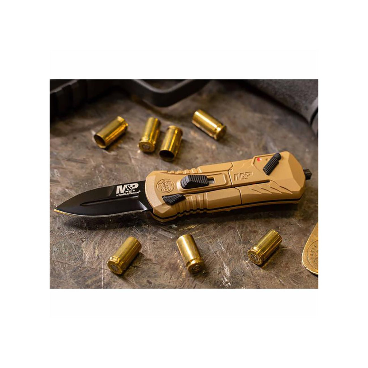 M&P Spear Point 2″ OTF Spring Assisted Open Knife (FDE)