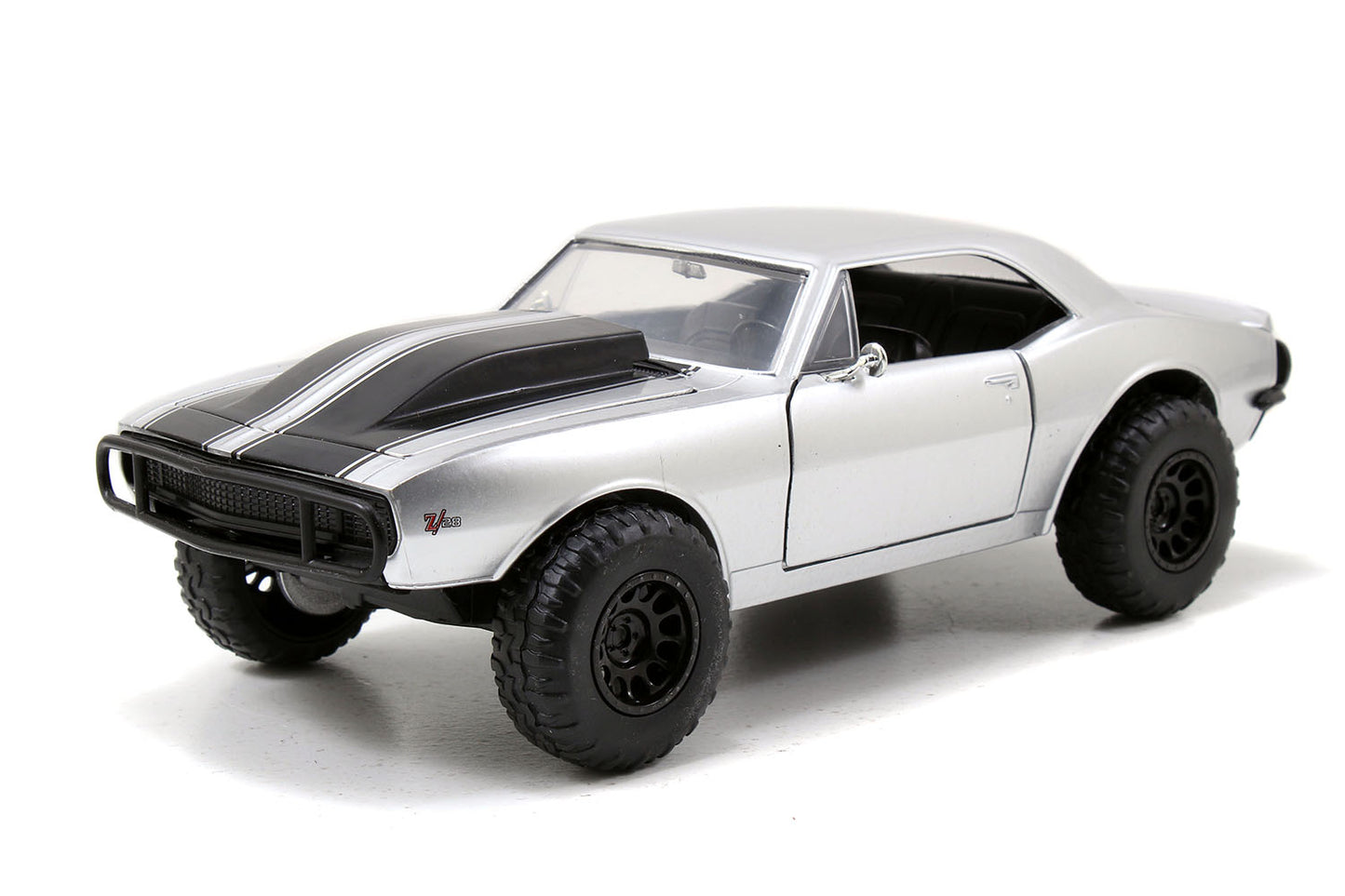 Roman's Chevrolet Camaro Z/28 Silver "Fast & Furious 7" Movie 1/24 Diecast Model Car by Jada <h2>Roman's Jada</h2> <p>High-quality perfect for collectors and enthusiasts. Features detailed interior ex