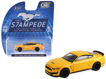 2017 Ford Mustang Shelby GT350 Triple Yellow 1/64 Diecast Model Car - Greenlight