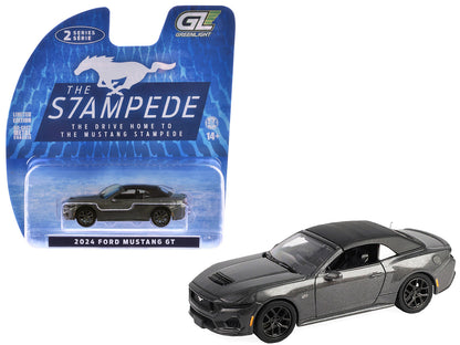 2024 Ford Mustang GT 5.0 Convertible Dark 1/64 Diecast Model Car - Greenlight