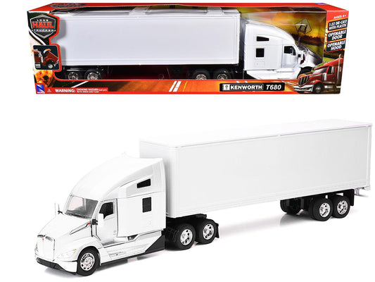 Kenworth T680 Truck White with Dry Van Trailer White "Long Haul Trucker" Series 1/32 T&y Diecast Model by New Ray