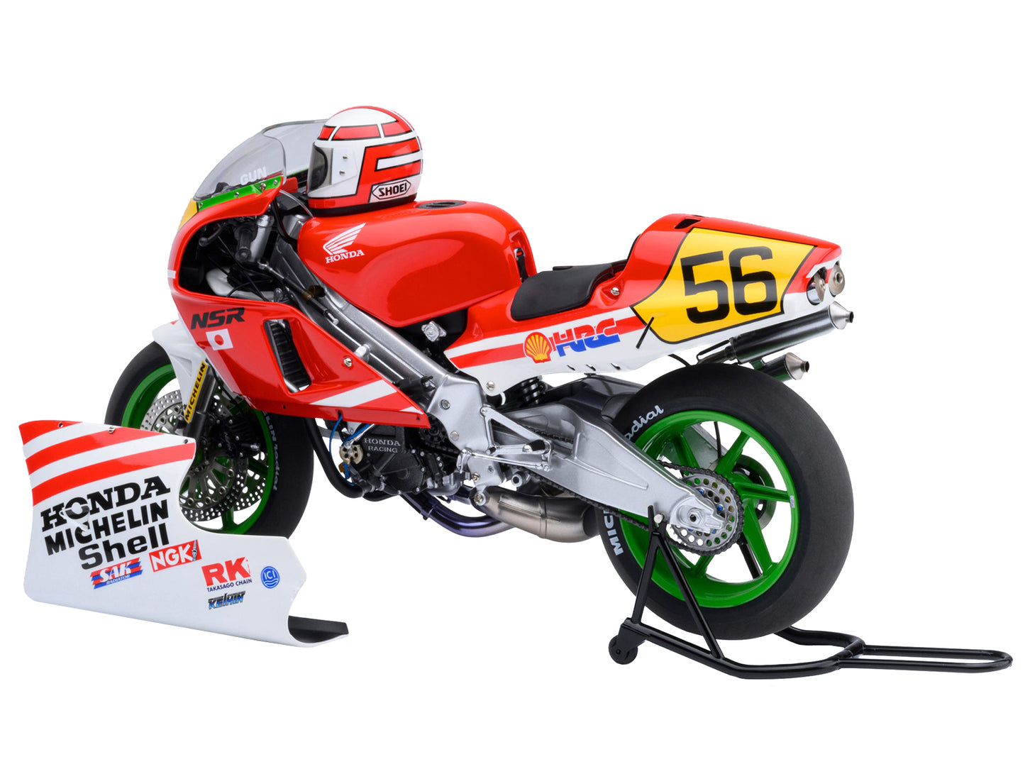 Honda NSR500 WGP500 Motorcycle #56 Red and White with Helmet "Baribari Legend" (1986) OVA 1/12 Model by Autoart <h2>Honda Autoart</h2> <p>High-quality diecast car perfect for collectors enthusiasts. F