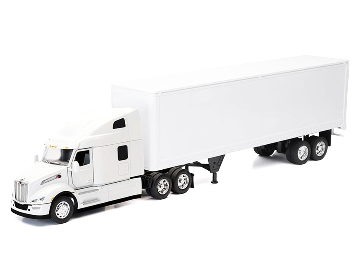 Peterbilt 579 Truck White Dry Goods Trailer White 1/32 Diecast Model - New Ray