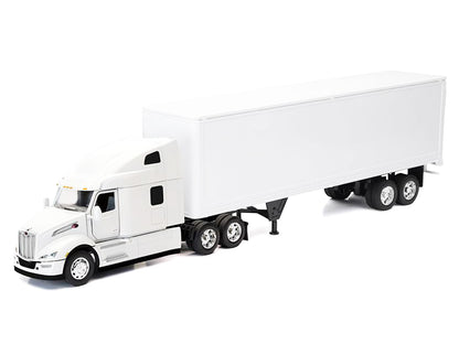 Peterbilt 579 Truck White Dry Goods Trailer White 1/32 Diecast Model - New Ray
