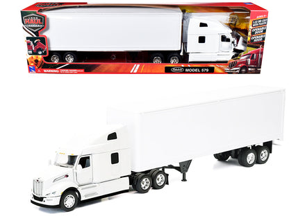 Peterbilt 579 Truck White Dry Goods Trailer White 1/32 Diecast Model - New Ray