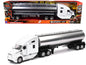 Kenworth T680 Truck White with Oil Tanker Trailer Chrome "Long Haul Trucker" Series 1/32 Diecast Model by New Ray
