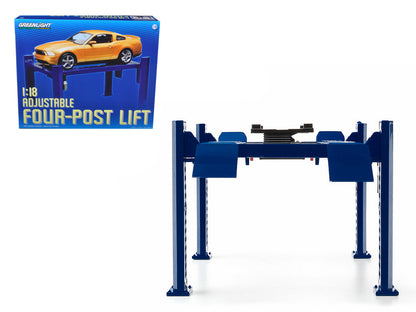 GreenLight Adjustable Four Post Lift Blue for 1/18 Scale Diecast Model Cars by <h2>Adjustable Greenlight</h2> <p>High-quality car perfect collectors and enthusiasts. Features detailed interior exterio