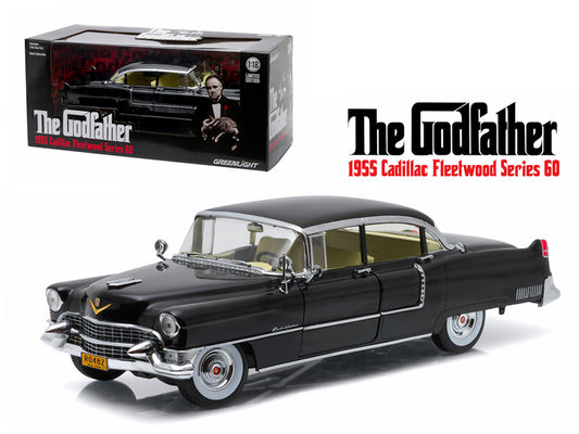 1955 Cadillac Fleetwood 60 Special Black 1/18 Diecast Model Car - Greenlight