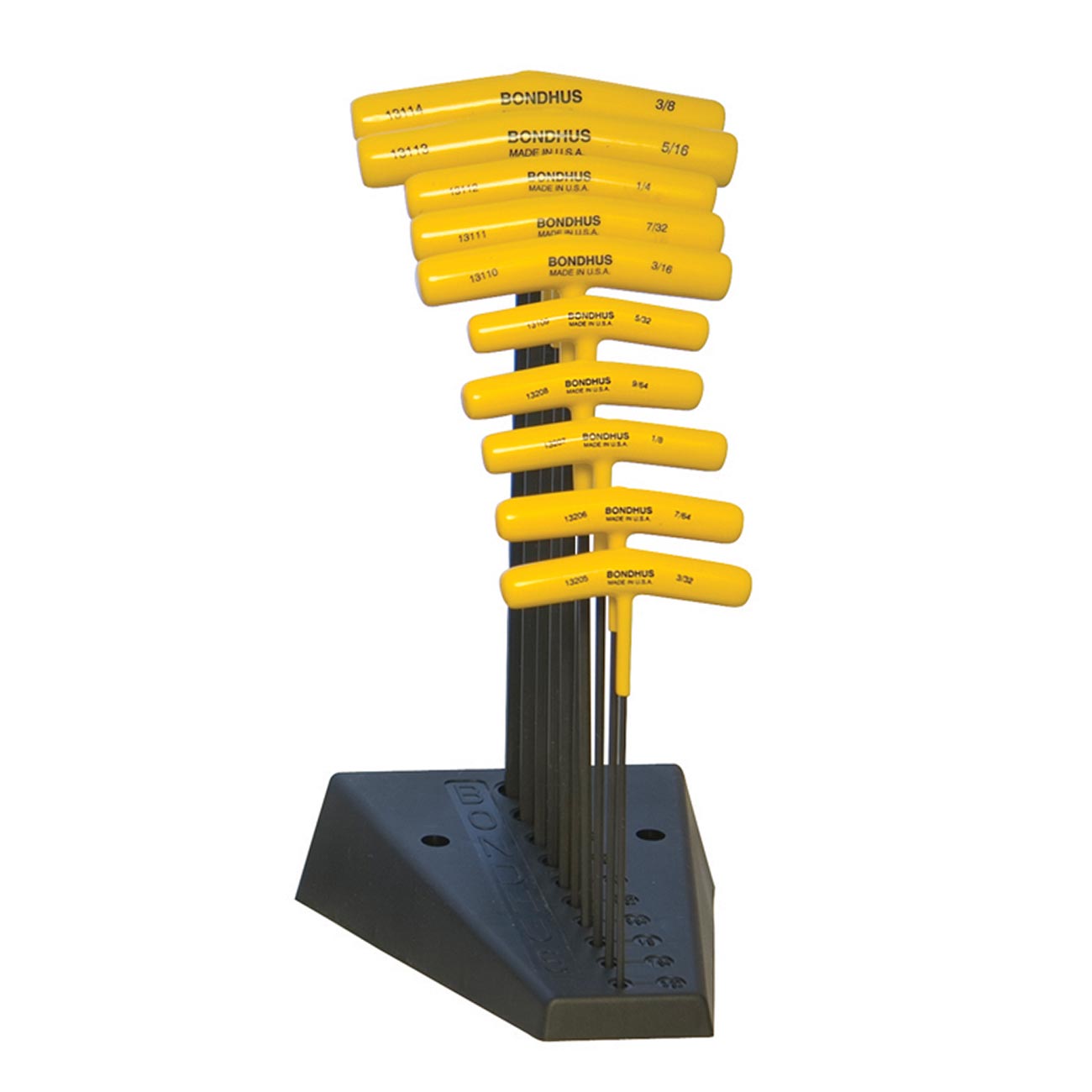 Bondhus Balldriver SAE Ball End HEX Long T-Wrenches 3/32" to 3/8" (10 Piece)