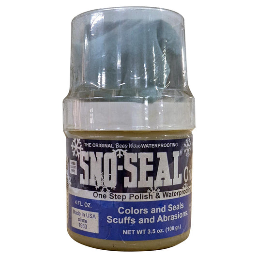 Atsko Sno-Seal Original Beeswax Waterproofing Seasonal Leather Protection + Applicator (4 oz. Jar)