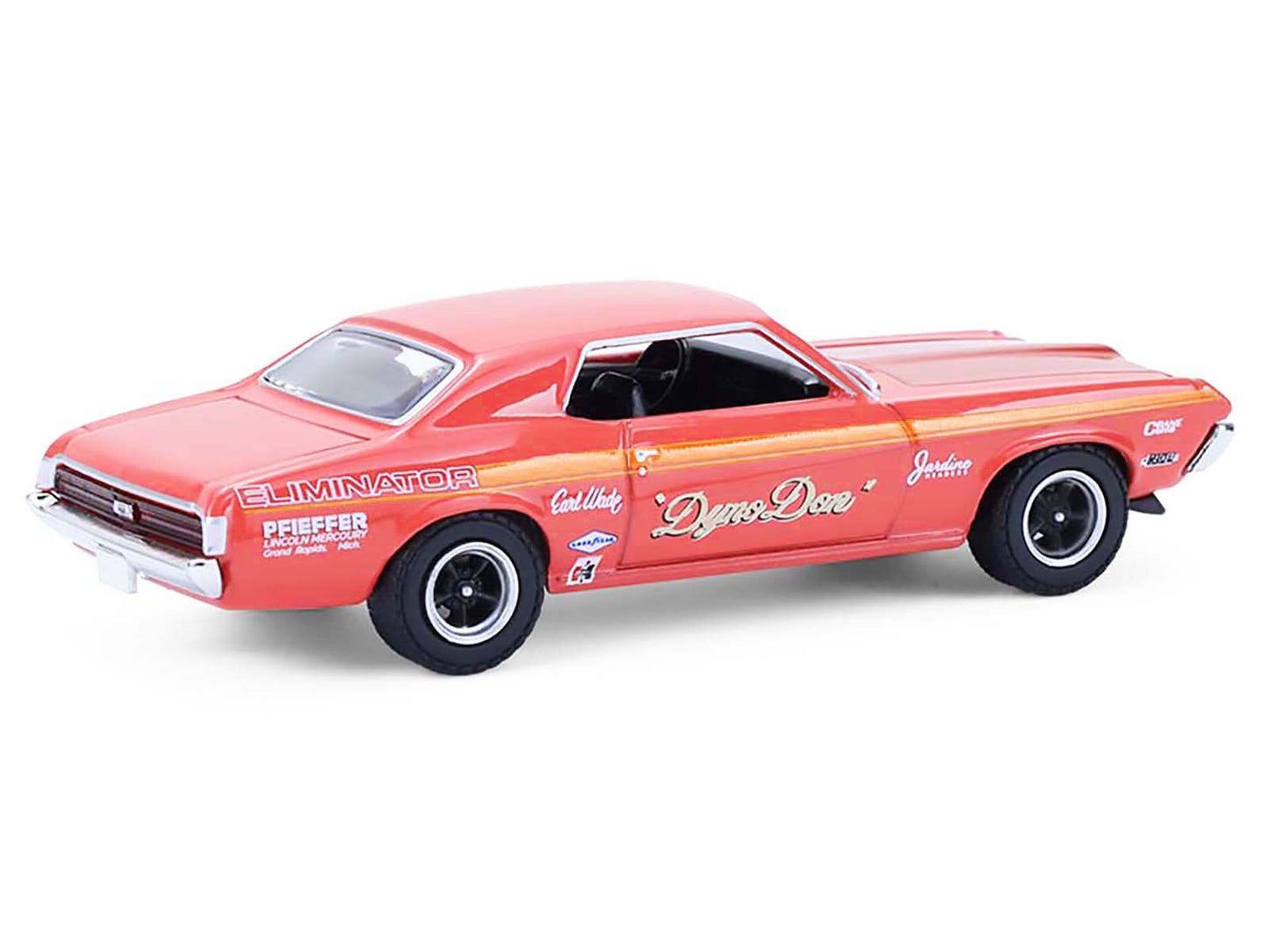 GreenLight 1969 Mercury Cougar Eliminator "Dyno Don" Red with Orange Stripes "GreenLight Muscle" Series 30 1/64 Diecast Model Car by <h2>1969 Greenlight</h2> <p>High-quality perfect for collectors and