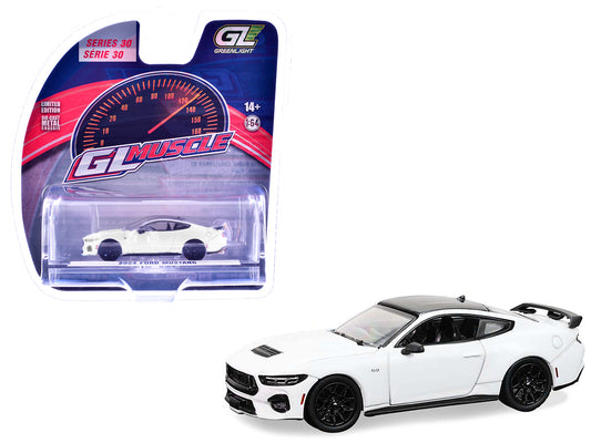 2024 Ford Mustang Oxford White with Black Top "GreenLight Muscle" Series 30 1/64 T&y Diecast Model Car by Greenlight