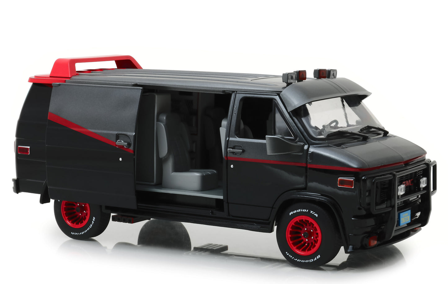1983 GMC Vandura Black "The A-Team" (1983-1987) TV Series 1/18 T&y Diecast Model Car by Greenlight